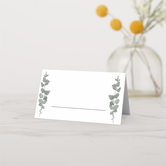 Cartão De Mesa Greenery Modern Wedding (Frente)