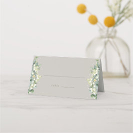 Cartão De Mesa Greige Snowberry+Eucalyptus Wedding