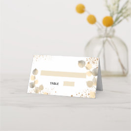 Cartão De Mesa Grelhas de ouro de eucalipto no batismo