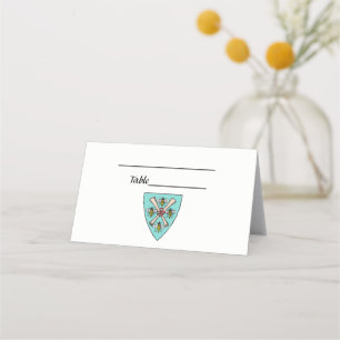 Cartão De Mesa Heraldic Vintage 4 Abelhas rolam em blindagem TB