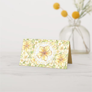 Cartão De Mesa Hibiscus & lace AMARELO