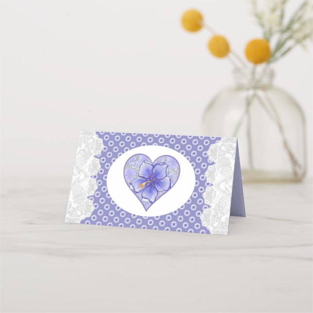 Cartão De Mesa Hibiscus & lace BLUE (Verso)