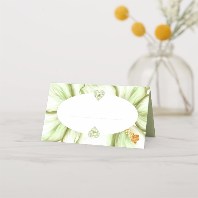 Cartão De Mesa Hibiscus & lace WHITE (Verso)