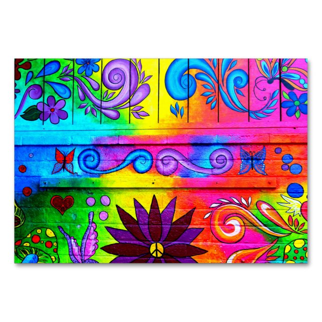 cartão de mesa hippie da ranhura 70 (Frente)