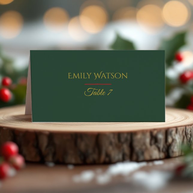 Cartão De Mesa Holiday Luxe Modern Christmas Place Card  (Criador carregado)