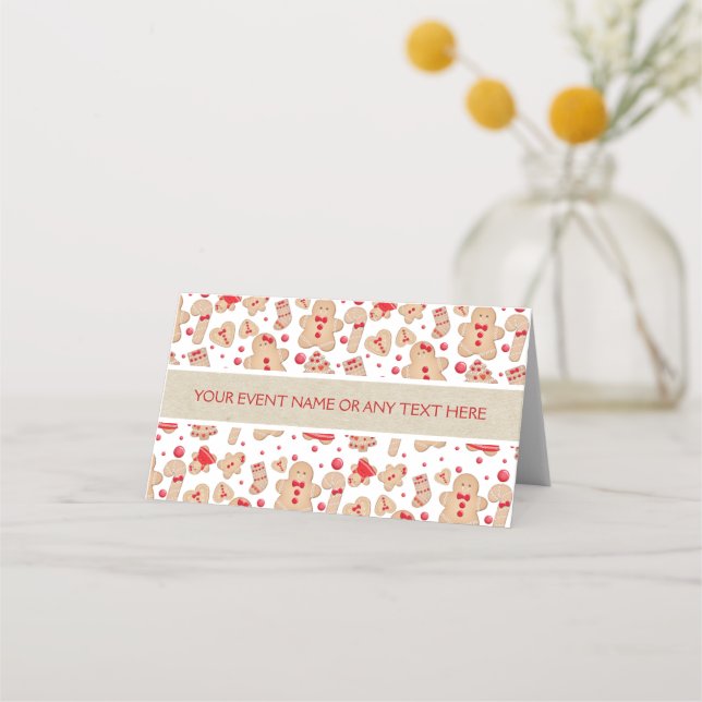 Cartão De Mesa Homemade de Gengibre Biscoitos Rústicos Caprichoso (Frente)