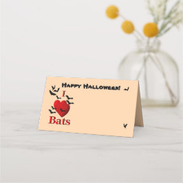 Cartão De Mesa I Heart Bats Happy Halloween