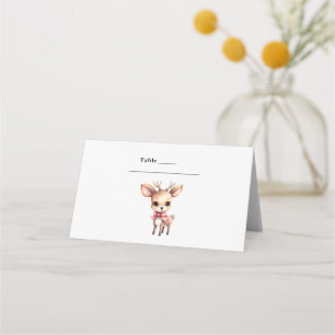 Cartão De Mesa Ilustração de Mesa de Cartoon de Bebê Veado Fofo