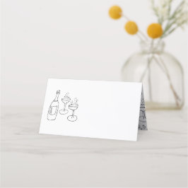 Cartão De Mesa Ilustrações de Dodle Casadas em Preto e Branco