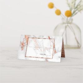 Cartão De Mesa Imagem de Negrito de Casamento de Cobre e Marble