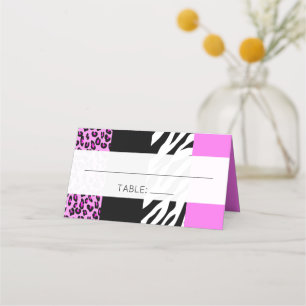 Cartão De Mesa Impressão Leopardo, Impressão Zebra, Impressão Ani