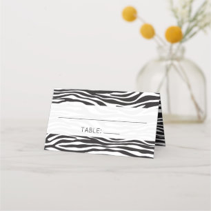 Cartão De Mesa Impressão Zebra, Stripes, Preto E Branco, Casament
