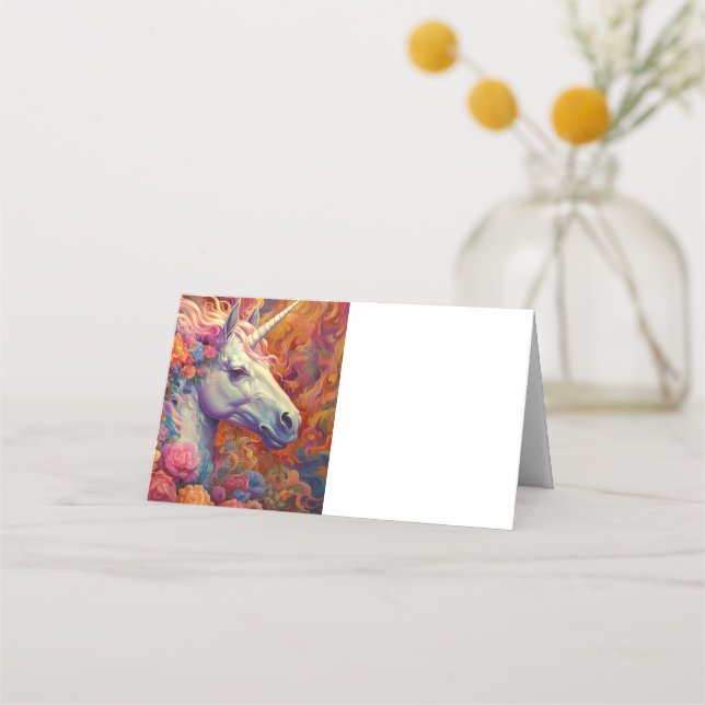 Cartão De Mesa Incrível Unicorn (Verso)