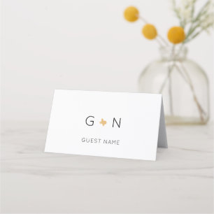 Cartão De Mesa Iniciais Personalizados Monograma de Casamento do