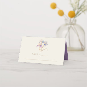 Cartão De Mesa Iris Floral Wedding Elegante
