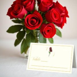 Cartão De Mesa Ivory Dourada Rosa Wedding