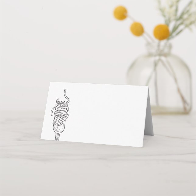 Cartão De Mesa Jantar de Espaguete  (Frente)