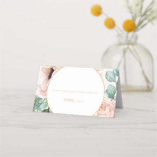 Cartão De Mesa Jardim Floral Elegante Blush   Pastel dobrado
