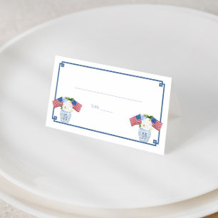 Cartão De Mesa Jarra de Gengibre Bandeira EUA Chinoiserie Chic Ca