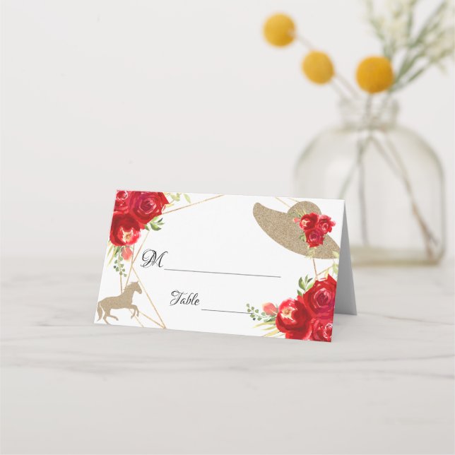 Cartão De Mesa Kentucky Derby Wedding Mesa Place Card (Frente)