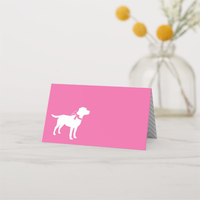 Cartão De Mesa Labrador Chá de fraldas de Cachorro Rosa (Frente)