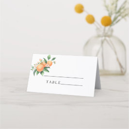 Cartão De Mesa Laranja cítrica - casamento