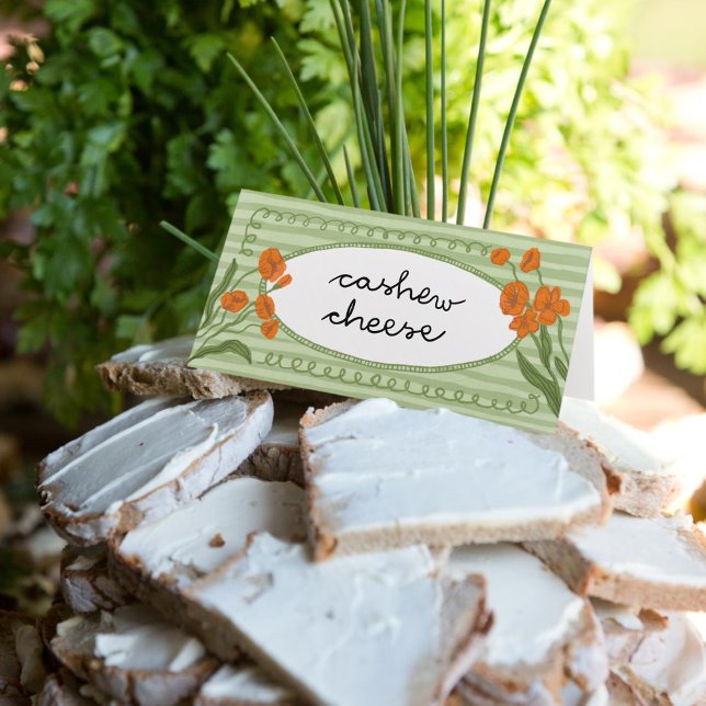 Cartão De Mesa Laranja Verde-branca-branca-quaresquício-jardim (Criador carregado)