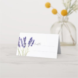 Cartão De Mesa Lavanda Casamento Floral de Flor Púrpura com Aquar