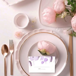 Cartão De Mesa Lavanda Clássica Eucalyptus Glitter Casamento