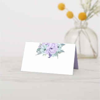 Cartão De Mesa Lavanda Mint Purple Watercolor Peonies