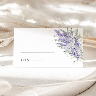 Cartão De Mesa Lavender & Sage Green Floral Wedding Place Cards