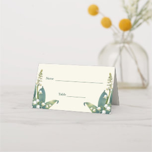 Cartão De Mesa Lily Elegante do Casamento Floral do vale