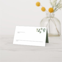 Cartão De Mesa Linha Eucalipto de dupla face para mesa e nome