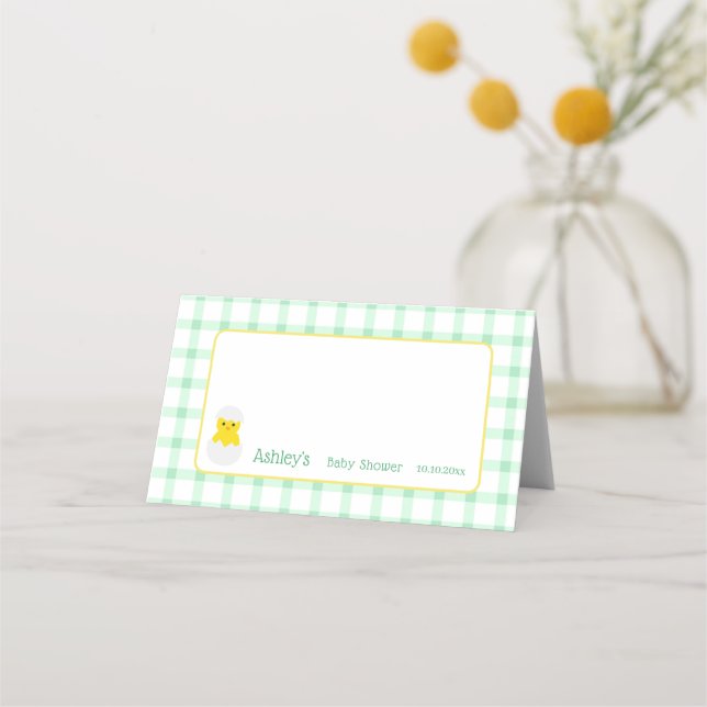 Cartão De Mesa Little Chick To Hatch Gender Neutral Baby Shower (Frente)