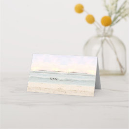 Cartão De Mesa Local de Casamento de Praia/Cartões de Escolta