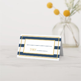 Cartão De Mesa Local de Mesa de Casamento de Stripes Náuticas Dou