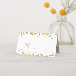 Cartão De Mesa Localização do nome da Mesa de Confetti Dourado