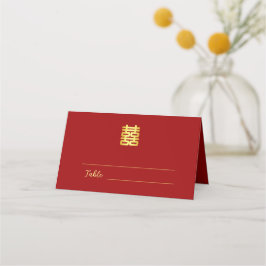 Cartão De Mesa Logotipo de agradecimento floral casamento chinês