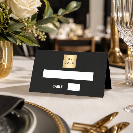 Cartão De Mesa logotipo de negócios preto e branco evento