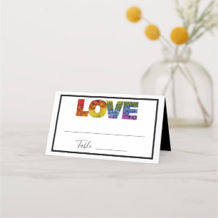 Cartão De Mesa LOVE Flowers Mesma Coleção de Casamentos Sexuais