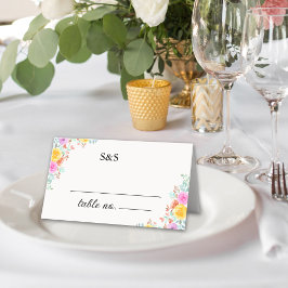Cartão De Mesa Love in Bloom spring flowers wedding