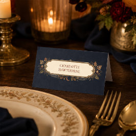 Cartão De Mesa Lugar Botânico Personalizado de Samhain Vitoriano