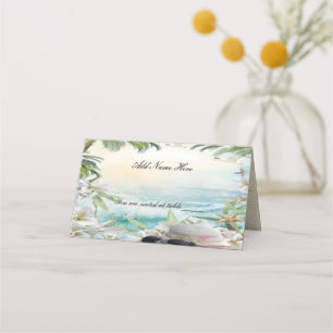 Cartão De Mesa Lugar de Mesa de Casamento Tropical Floral Elegant