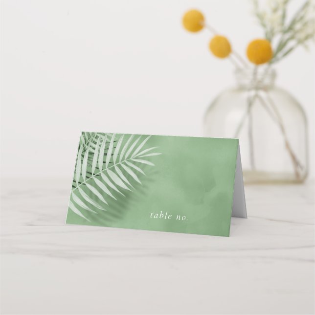 Cartão De Mesa Lush Palm Leaf Wedding Mesa No. Moss Green ID956 (Frente)