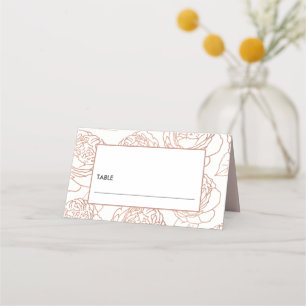 CARTÃO DE MESA LUXE ELEGANTE PINCO BRANCO ROSE CASAMENTO FLORAL D