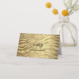 Cartão De Mesa Luxo Ouro Zebra Luxuosa Selva Safari Glamour