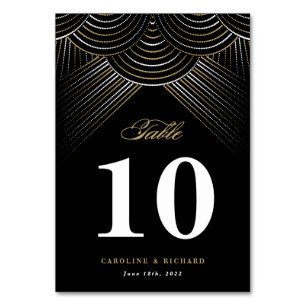 Cartão de Mesa Luzes de Corda Art Deco Ouro Preto