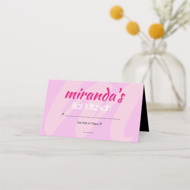 Cartão De Mesa M COLLECTION Bat Mitzvah Escort Card (Frente)