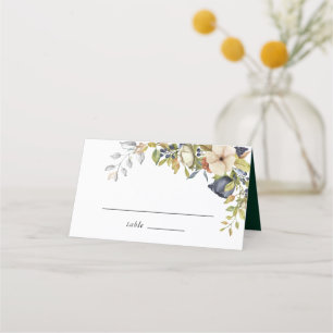Cartão De Mesa Magnolia Elegante Violet Floral Greenery