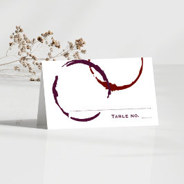 Cartão De Mesa Manchas de Vinho Tinto Escuro Rústico Casamento